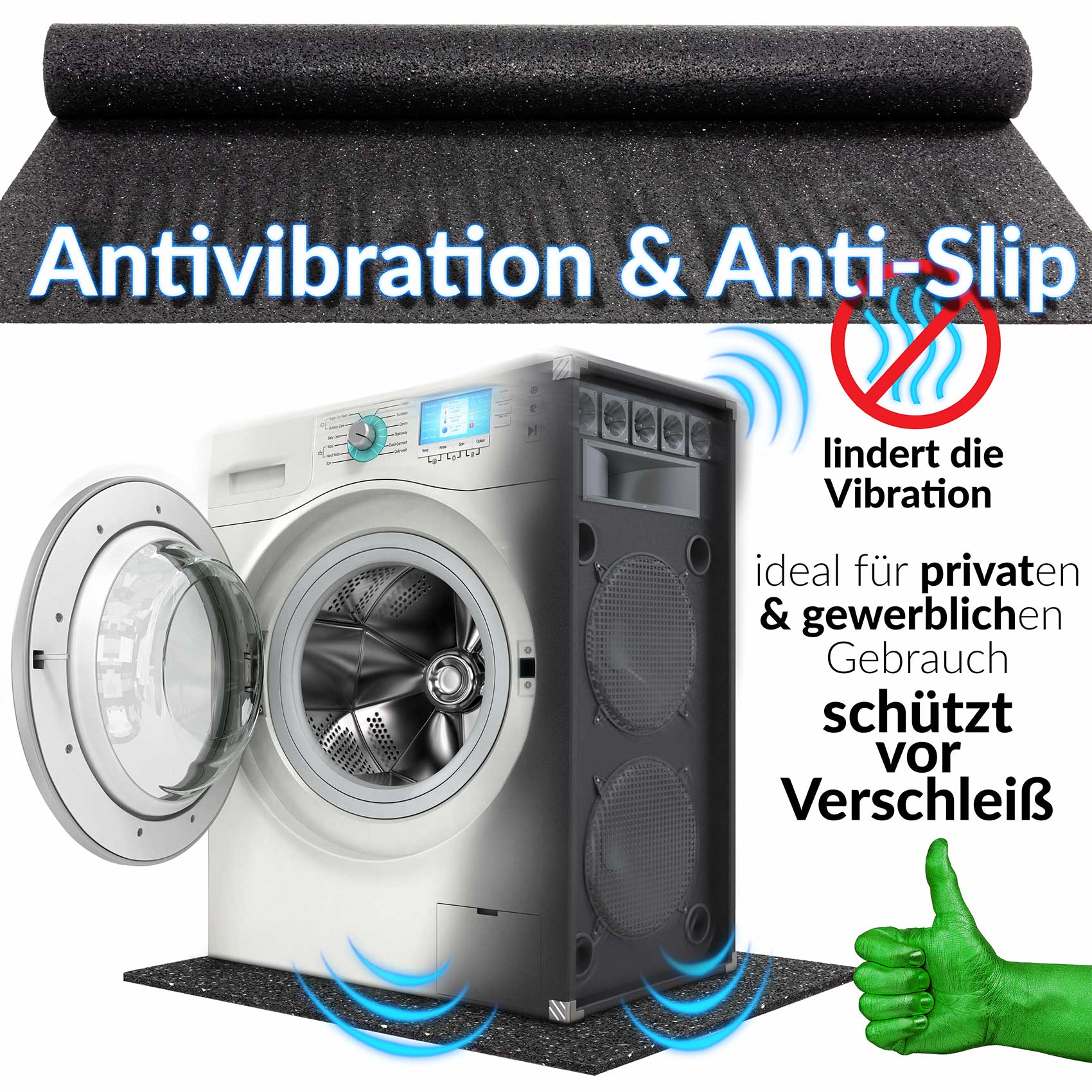 Bautenschutzmatte Bauschutzmatte Antivibrationsmatte 5mm Meterware 80/100cm