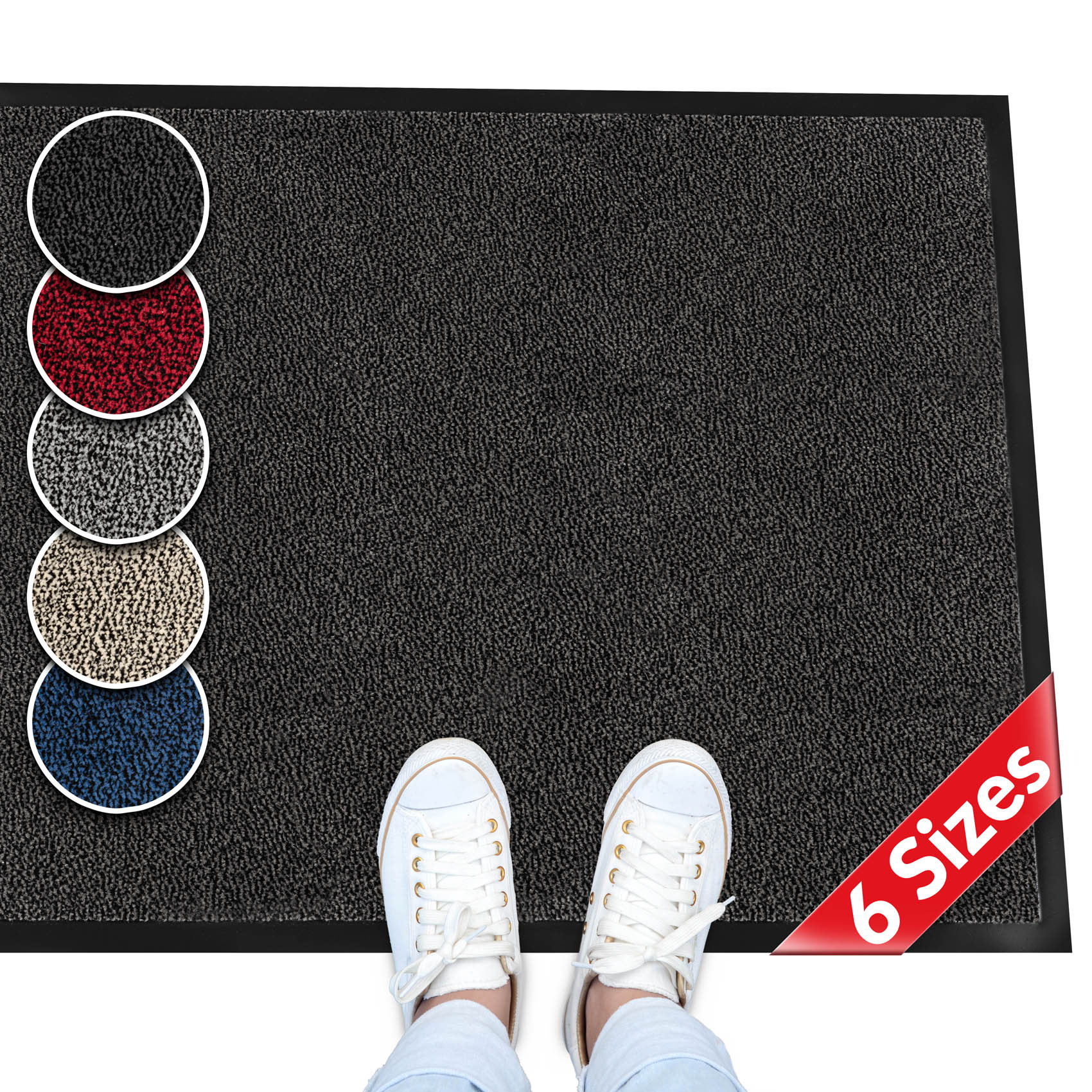Fußmatte Schmutzfangmatte | Als Fußabtereter & Läufer für Eingangsbereiche Anthrazit 40x60cm
