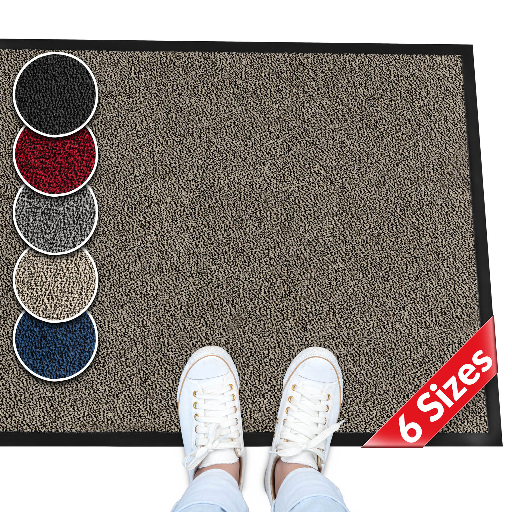Fußmatte Schmutzfangmatte | Als Fußabtereter & Läufer für Eingangsbereiche Beige 40x60cm