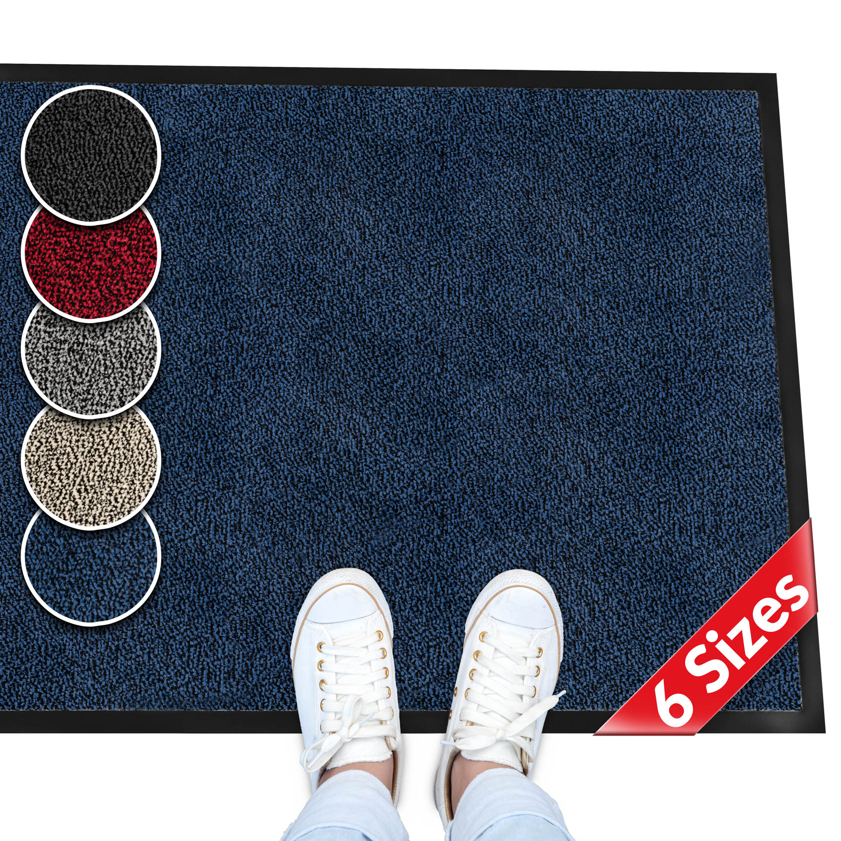 Fußmatte Schmutzfangmatte | Als Fußabtereter & Läufer für Eingangsbereiche Blau 40x60cm