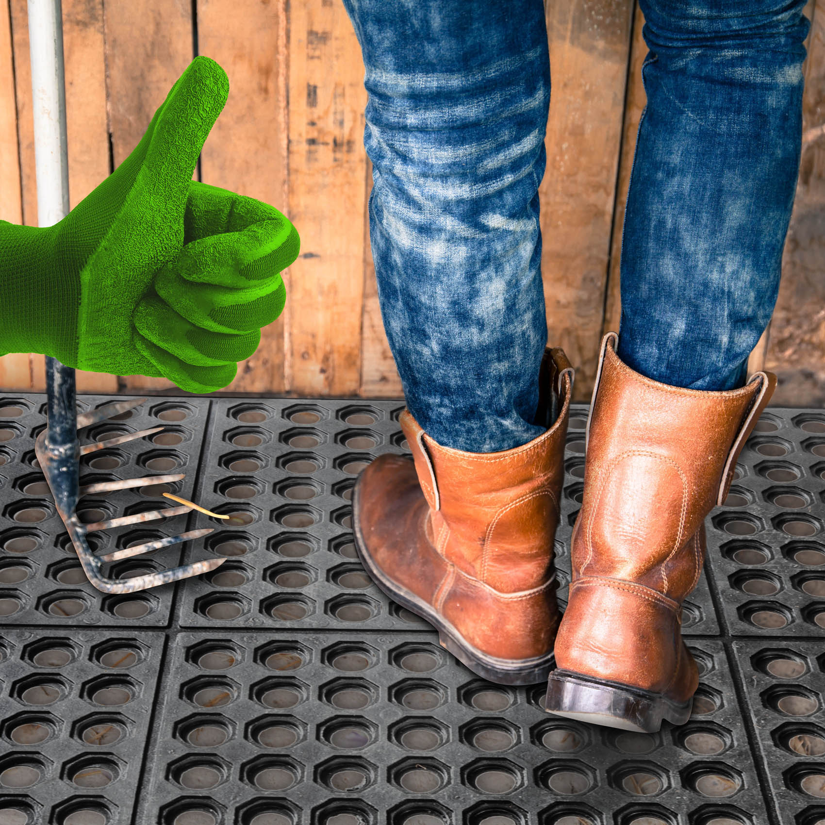 Ringgummimatte Schmutzfangmatte Gummimatte mit intergriertem Verbinder 90x90cm Schwarz