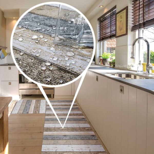 Küchenläufer Küchenteppich Läufer Flur Wood Industry Holz Braun Teppichläufer – RUND 65cm