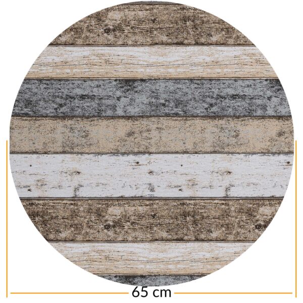Küchenläufer Küchenteppich Läufer Flur Wood Industry Holz Braun Teppichläufer – RUND 65cm
