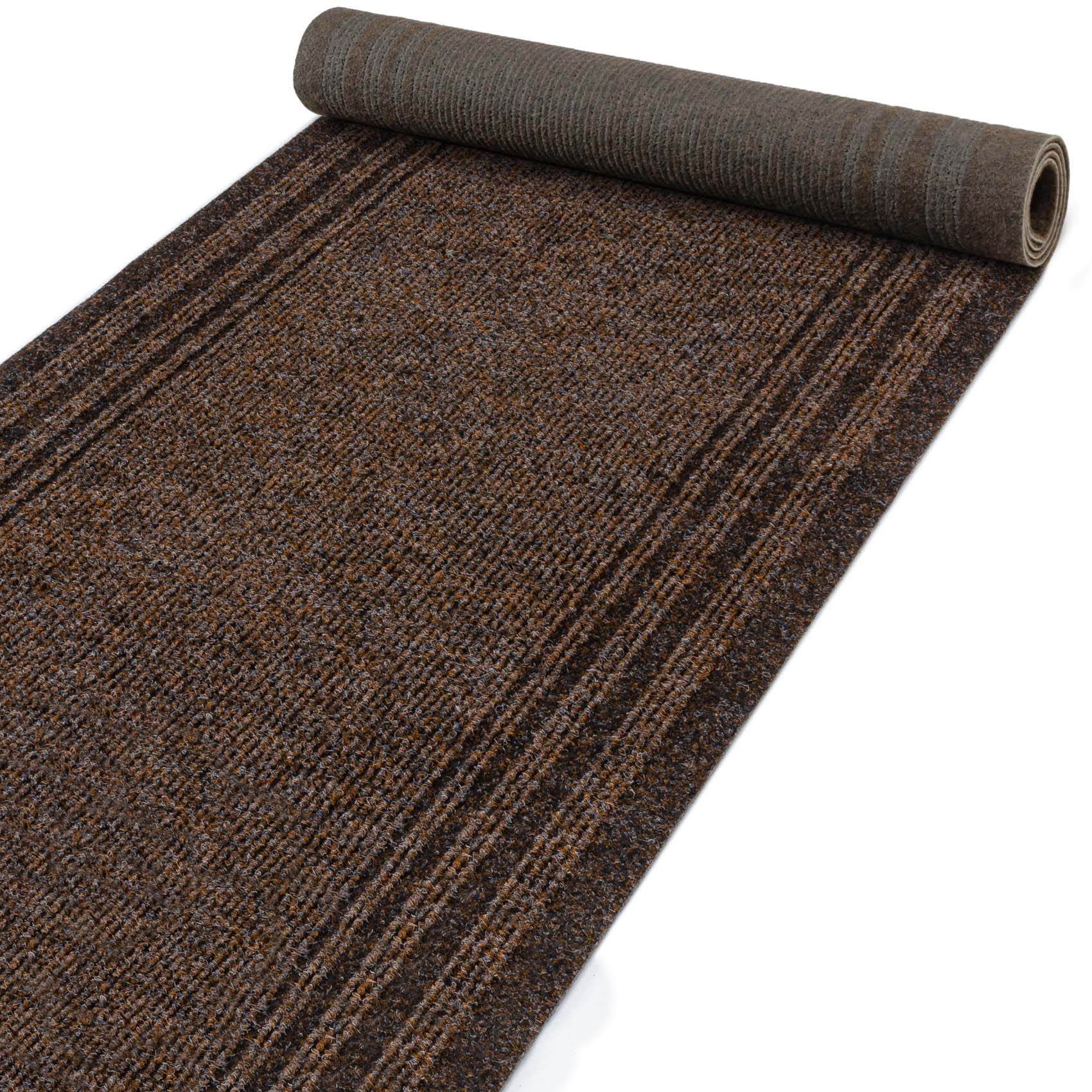 Flurläufer Teppichläufer Sauberlaufmatte Schmutzfangmatte Meterware Braun 67cm Breit 100cm