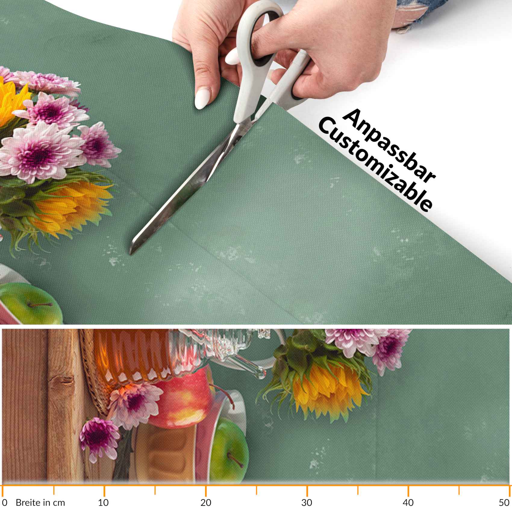 3427846_Product Küchenläufer Küchenteppich Läufer Flur Teppichläufer Blumen Frühling Mehrfarbig 50cm Breit