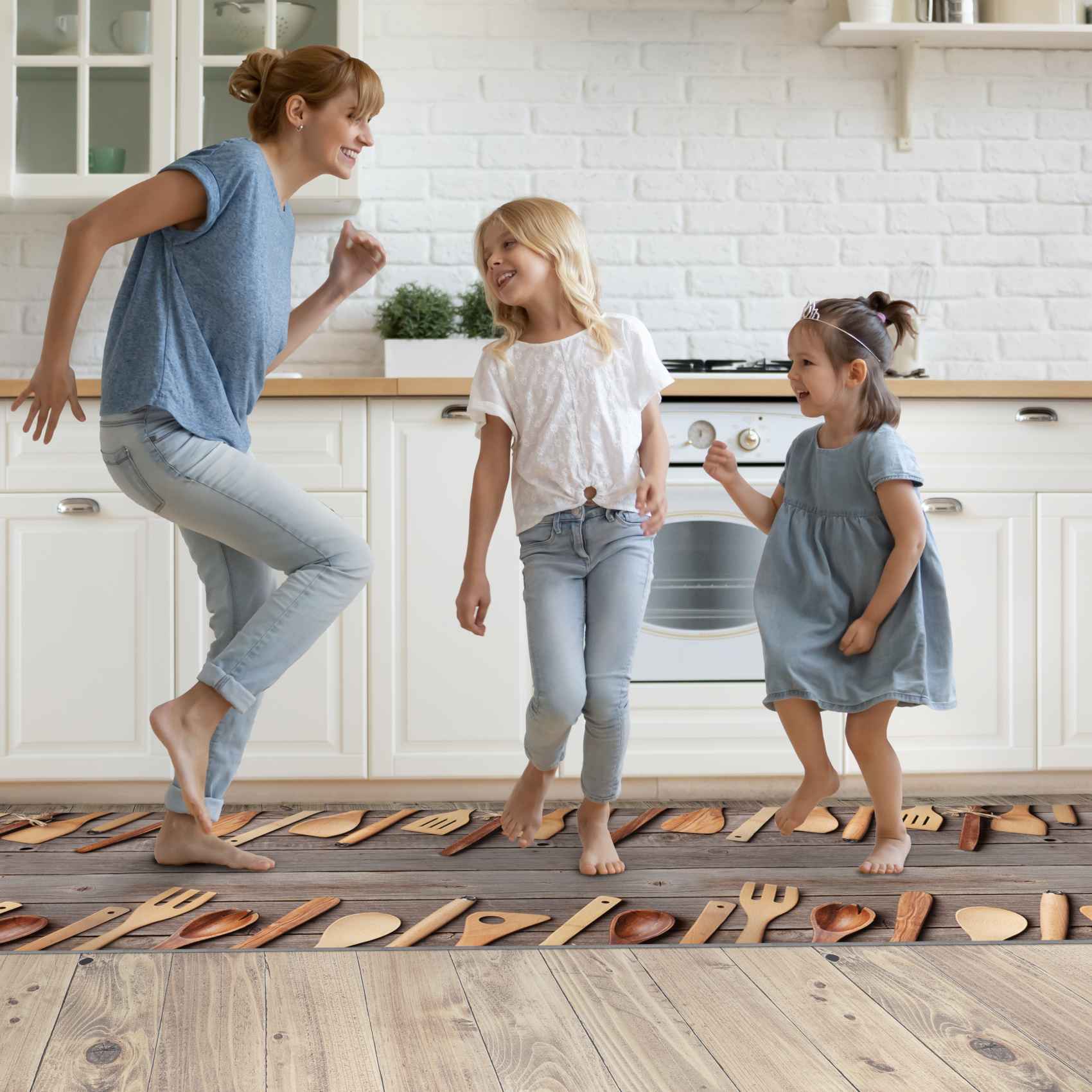 Küchenläufer Küchenteppich Läufer Flur Teppichläufer Holz Dielen Braun 50cm Breit