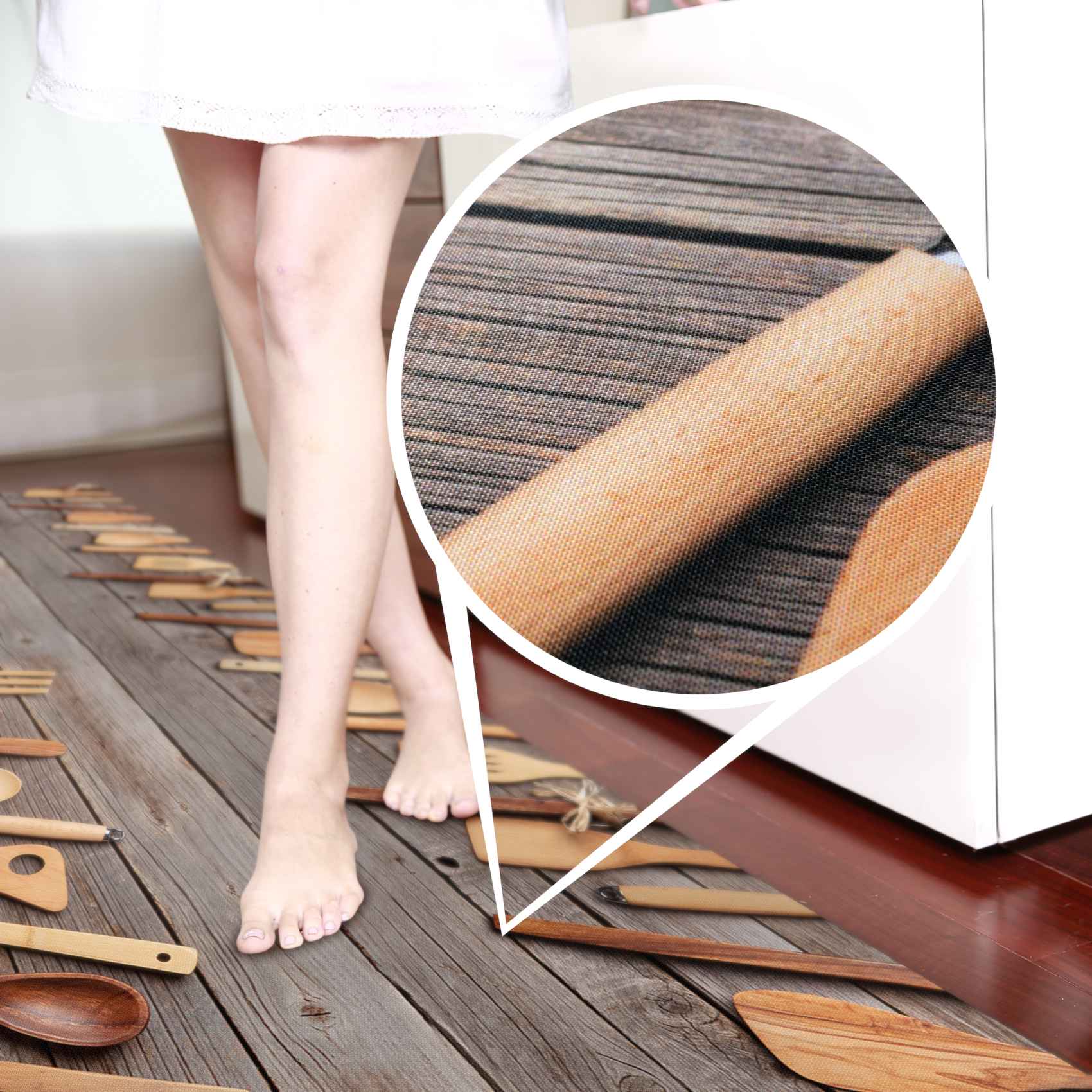 Küchenläufer Küchenteppich Läufer Flur Teppichläufer Holz Dielen Braun 50cm Breit