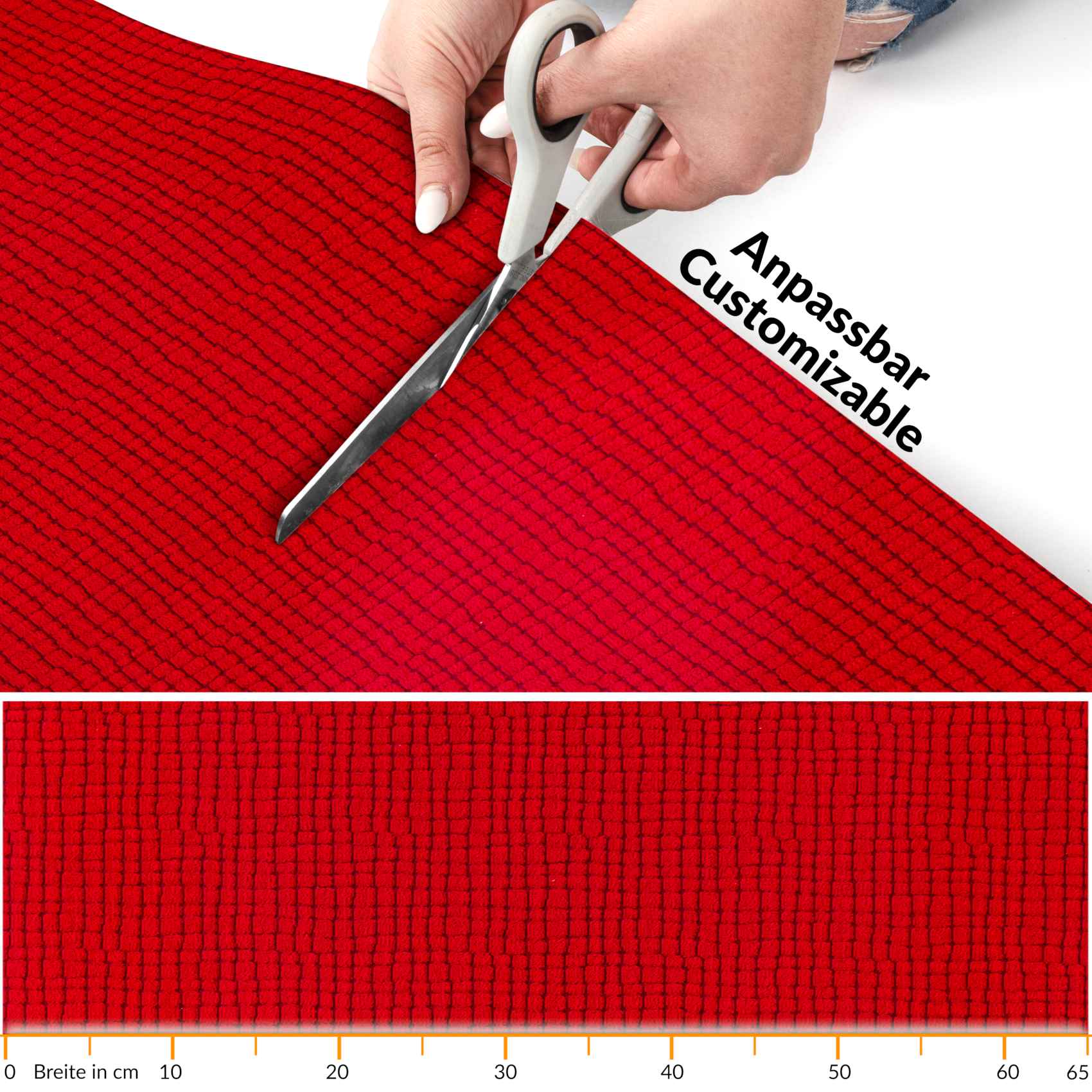 Teppichläufer Flurläufer Küchenläufer Velours rutschfest Wilson Rot 65cm Breit