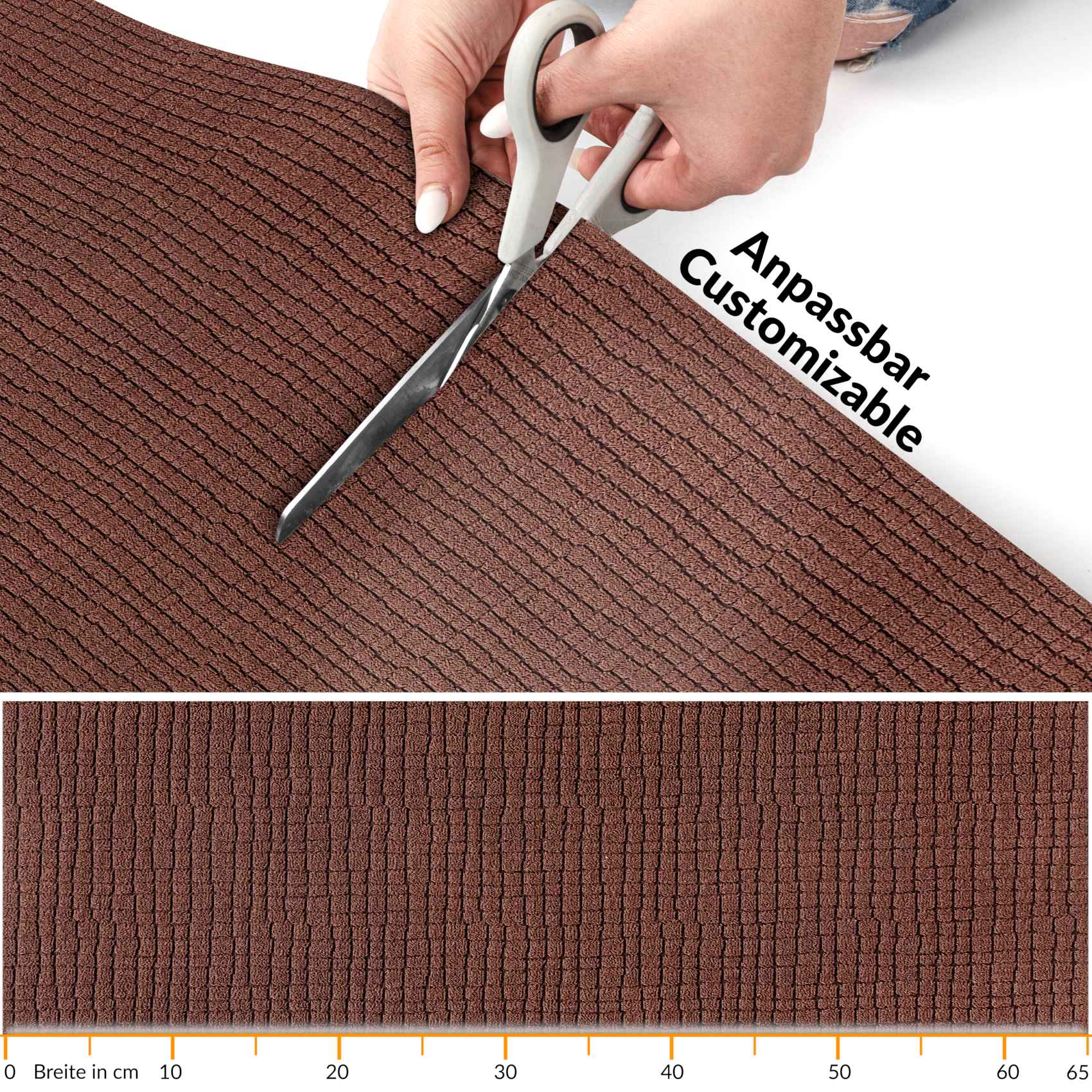 Teppichläufer Flurläufer Küchenläufer Velours Wilson Braun 65cm Breit