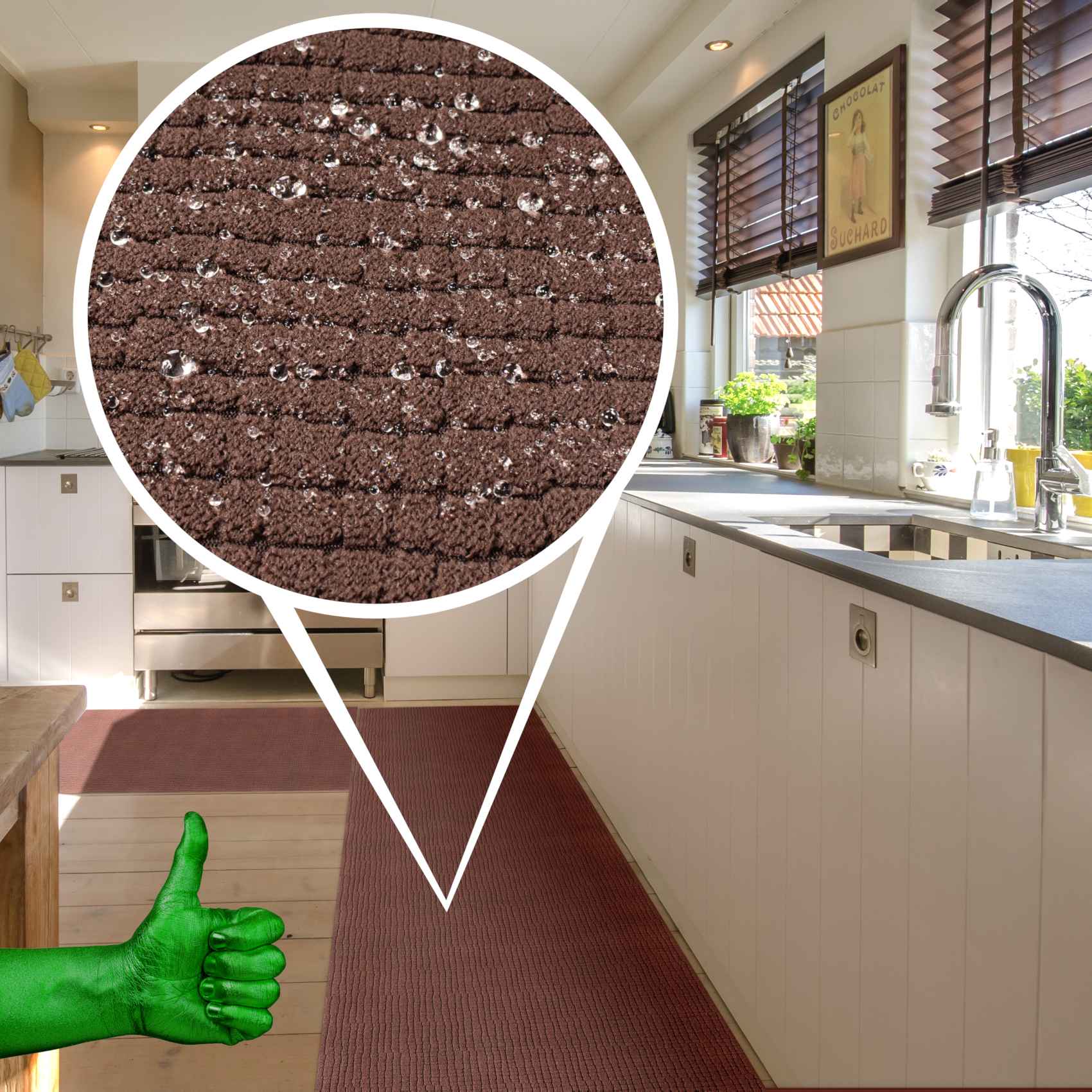 Teppichläufer Flurläufer Küchenläufer Velours Wilson Braun 65cm Breit