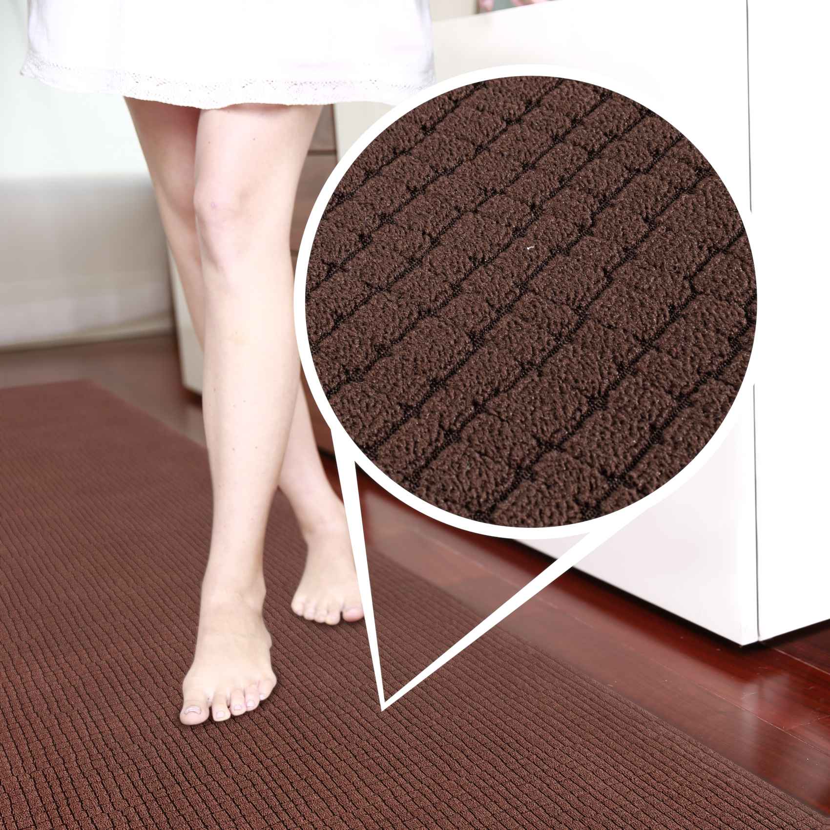 Teppichläufer Flurläufer Küchenläufer Velours Wilson Braun 65cm Breit