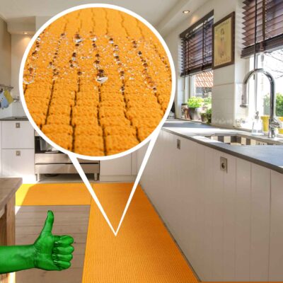 Teppichläufer Flurläufer Küchenläufer Velours Wilson Orange 65cm Breit