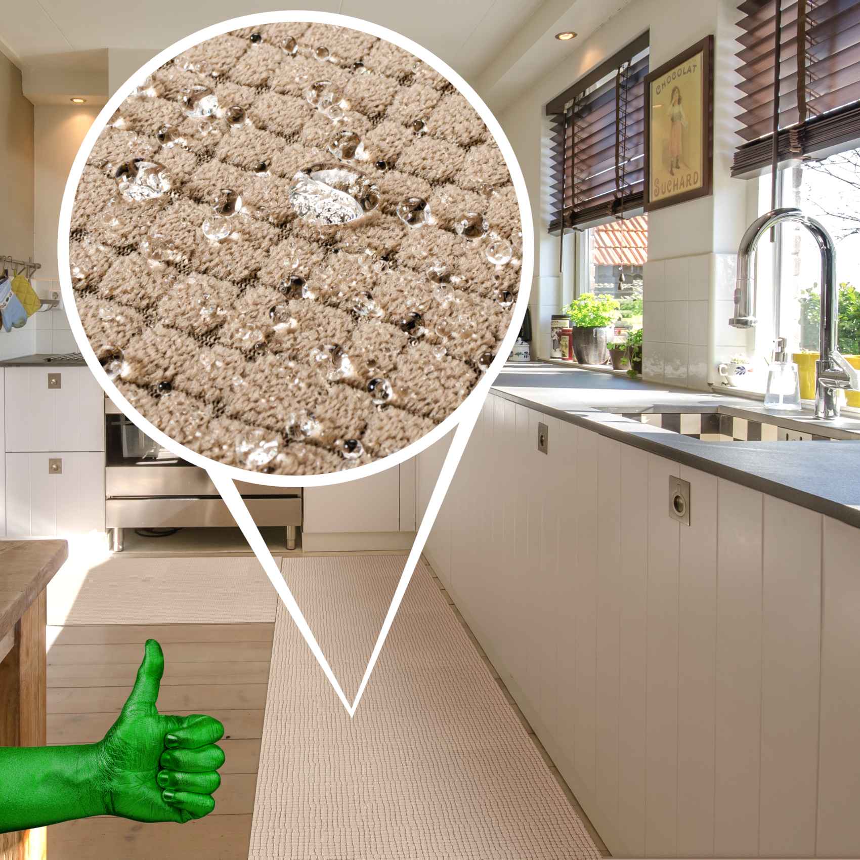 3429398_Product Teppichläufer Flurläufer Küchenläufer Velours Wilson Beige 65cm Breit