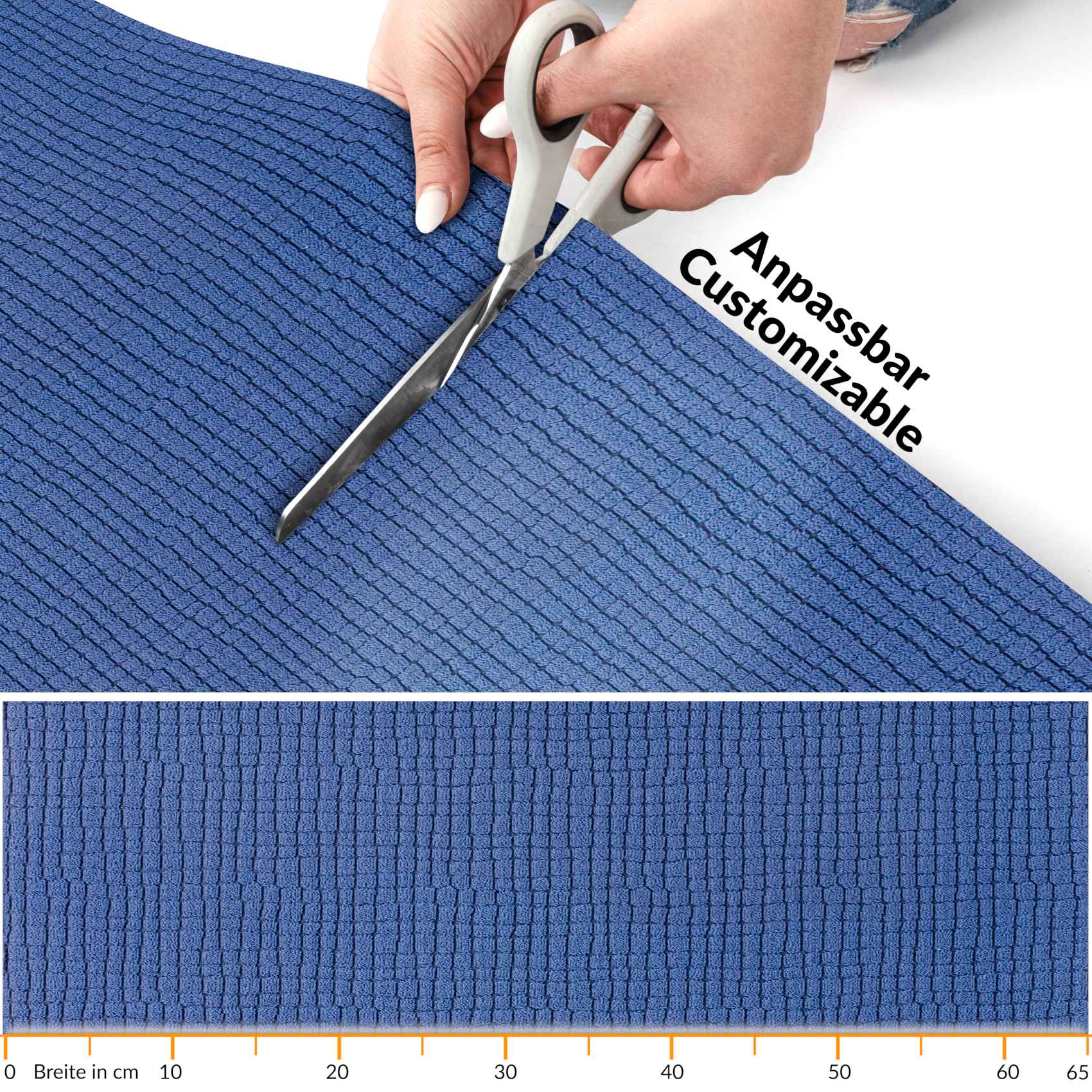 Teppichläufer Flurläufer Küchenläufer Velours Wilson Blau 65cm Breit 100x67cm