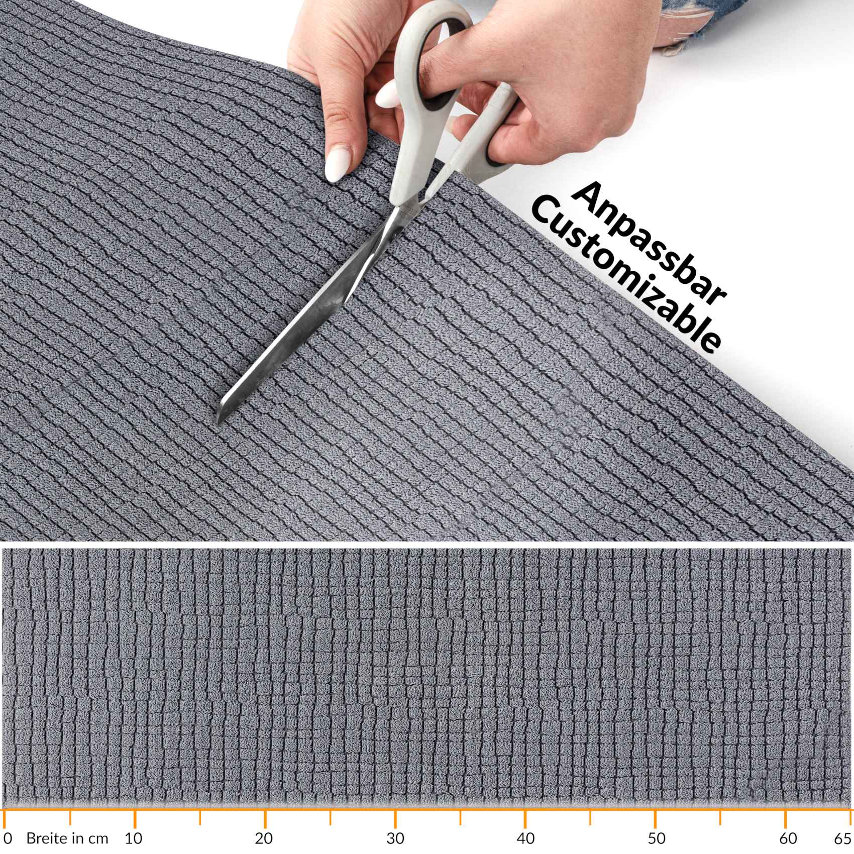 Teppichläufer Flurläufer Küchenläufer Velours Wilson Grau 65cm Breit 100x67cm