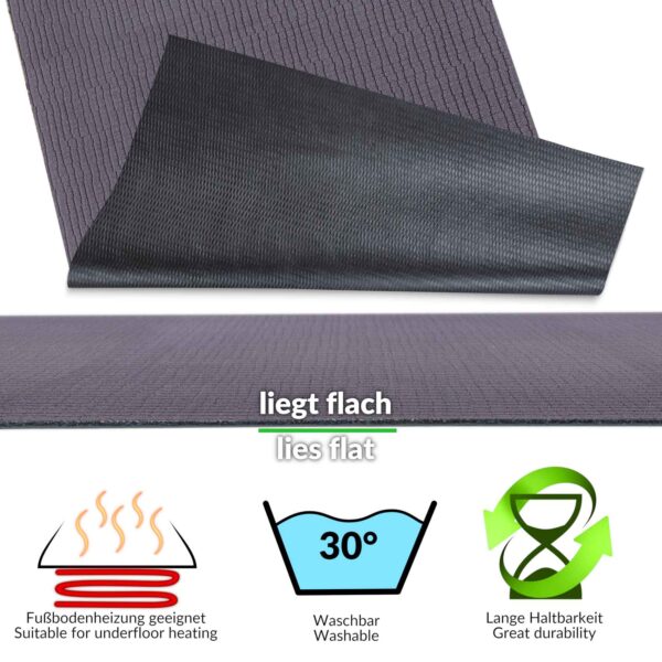 Teppichläufer Flurläufer Küchenläufer Velours Wilson Anthrazit 65cm Breit – 100x67cm