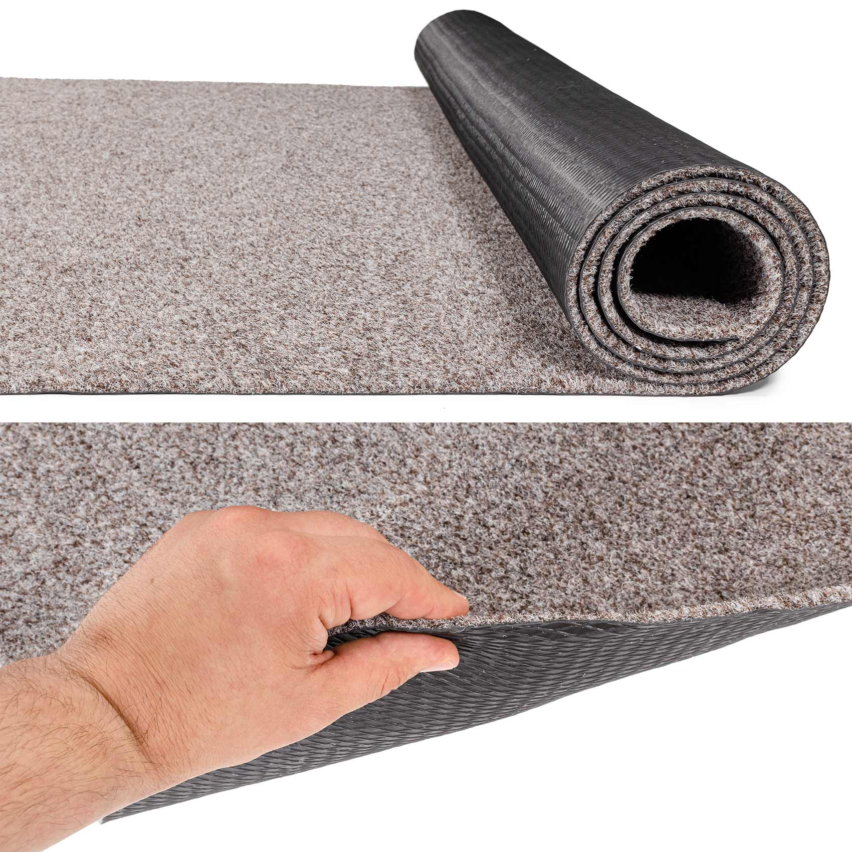3430507_Product Schmutzfangmatte Teppichläufer Sauberlaufmatte Läufer Flur Innen Außen Eingang POET Breite 100cm Hellbraun