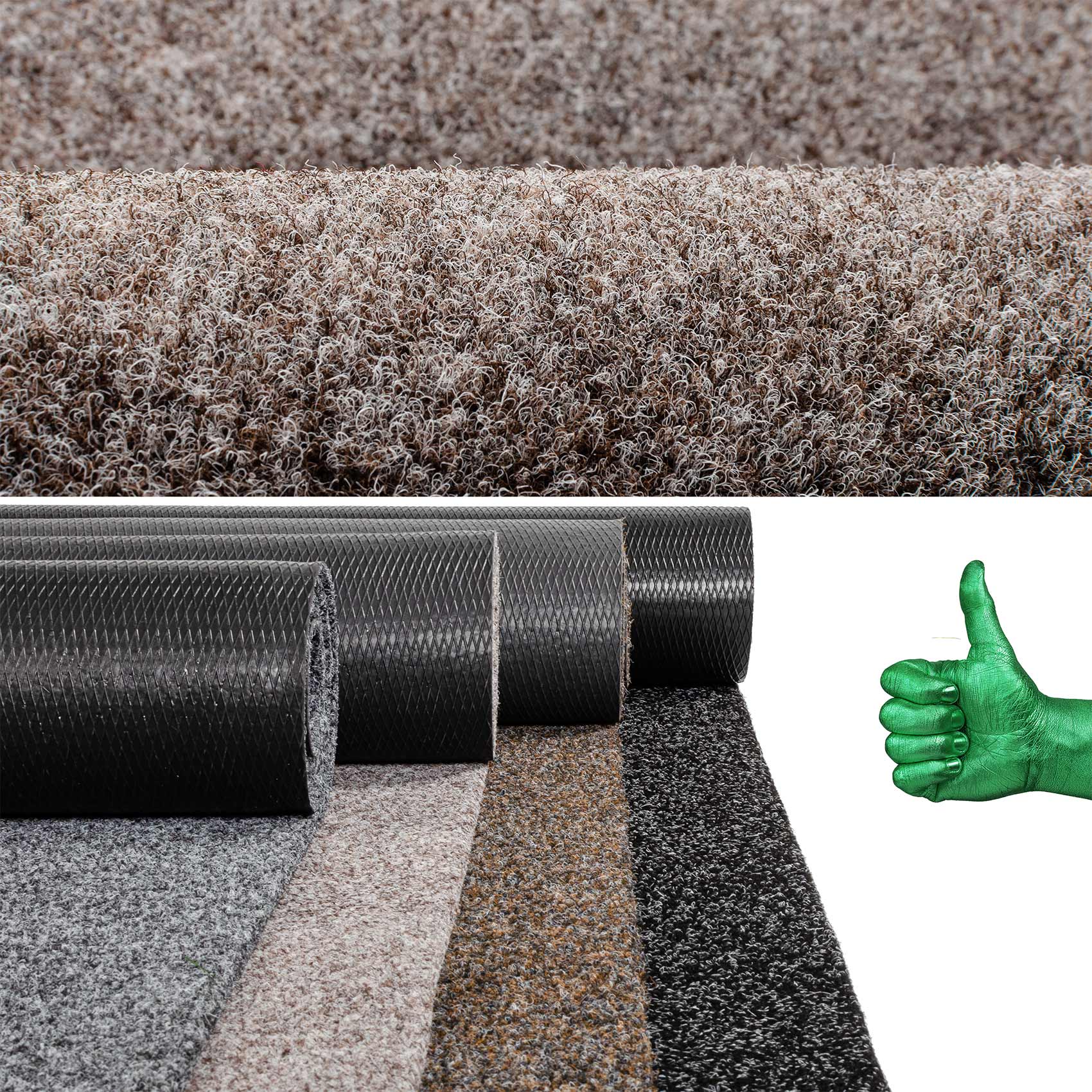 3430508_Product Schmutzfangmatte Teppichläufer Sauberlaufmatte Läufer Flur Innen Außen Eingang POET Breite 100cm Hellbraun