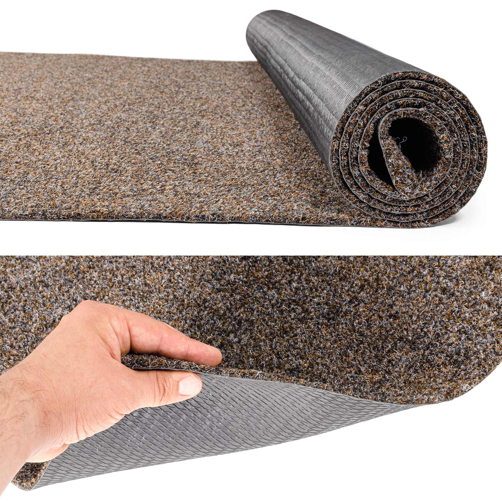 3430512_Product Schmutzfangmatte Teppichläufer Sauberlaufmatte Läufer Flur Innen Außen Eingang POET Breite 100cm Dunkelbraun