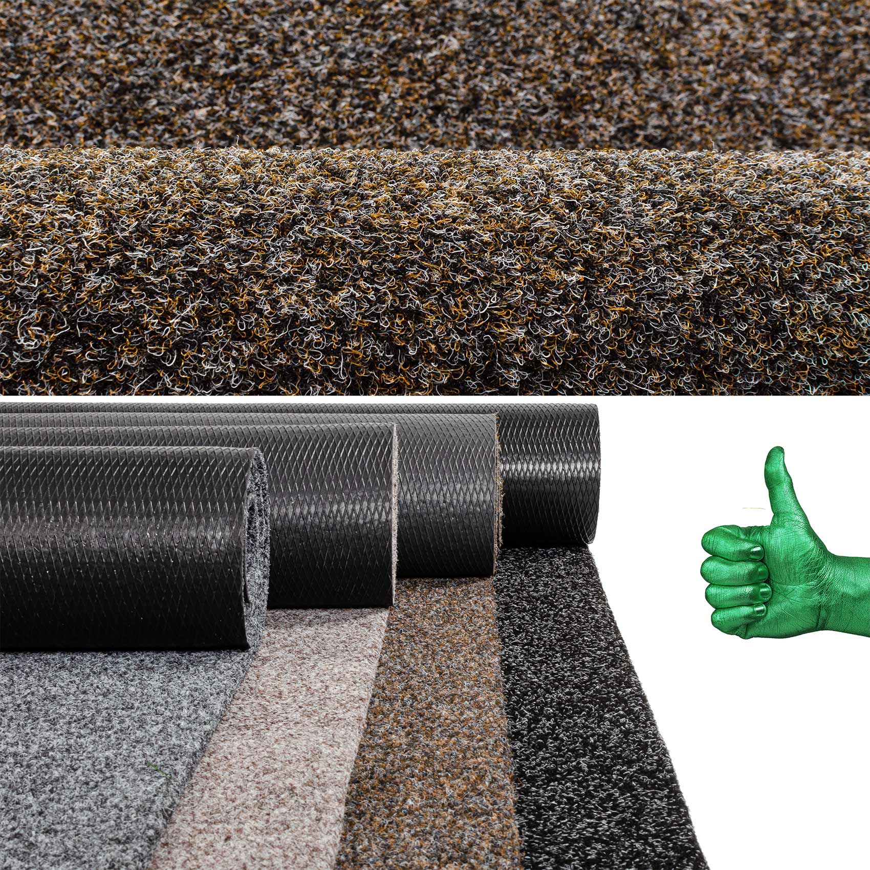 3430513_Product Schmutzfangmatte Teppichläufer Sauberlaufmatte Läufer Flur Innen Außen Eingang POET Breite 100cm Dunkelbraun