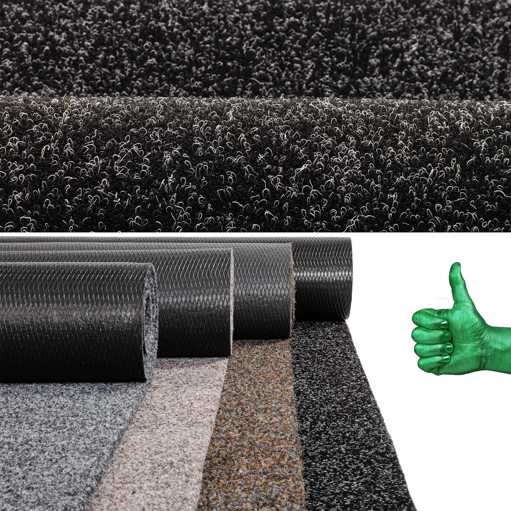 Schmutzfangteppich Sauberlaufmatte Schmutzfangmatte Flur Teppich Teppichläufer Läufer Flur POET Breite 100cm Schwarz