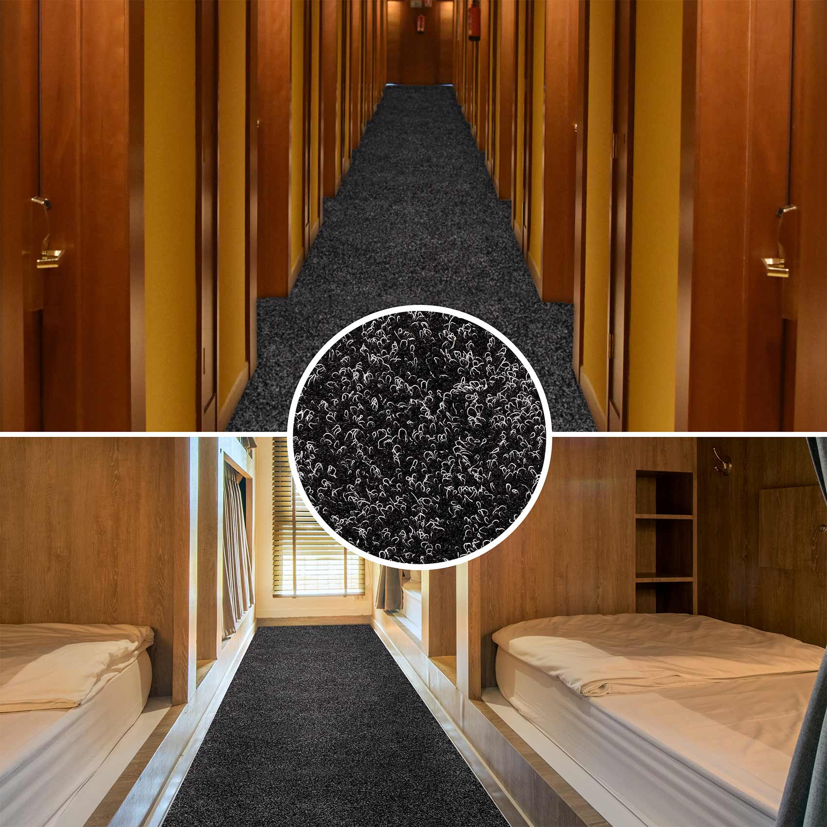 Schmutzfangteppich Sauberlaufmatte Schmutzfangmatte Flur Teppich Teppichläufer Läufer Flur POET Breite 100cm Schwarz