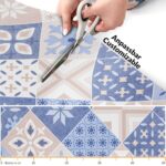 Küchenläufer Teppichläufer Mirza Barcellona Blau Läufer Flur abwaschbar | 48cm Breit