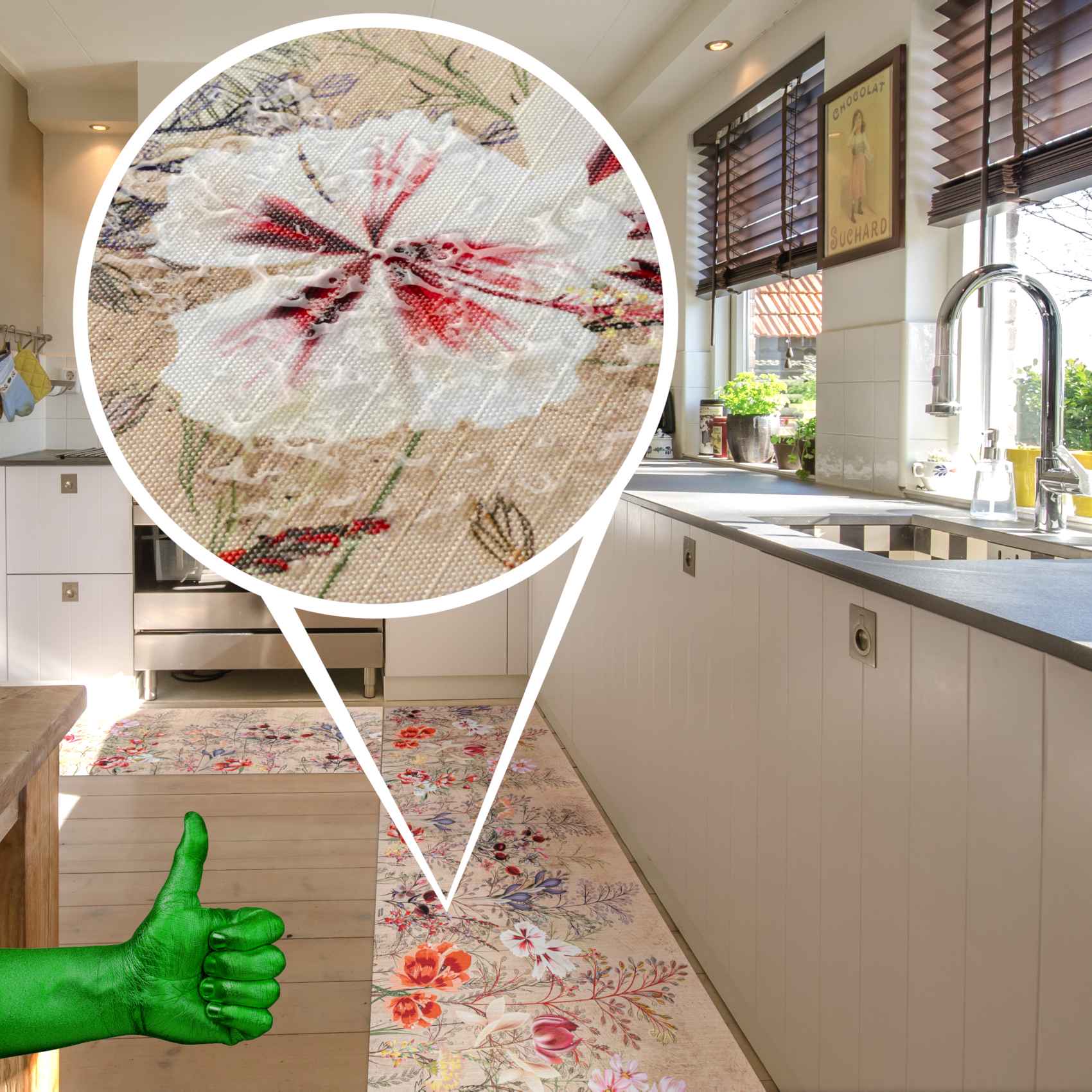 Küchenläufer Küchenteppich Läufer Flur Teppichläufer Sprinty Profumo Mehrfarbig 50cm Breit