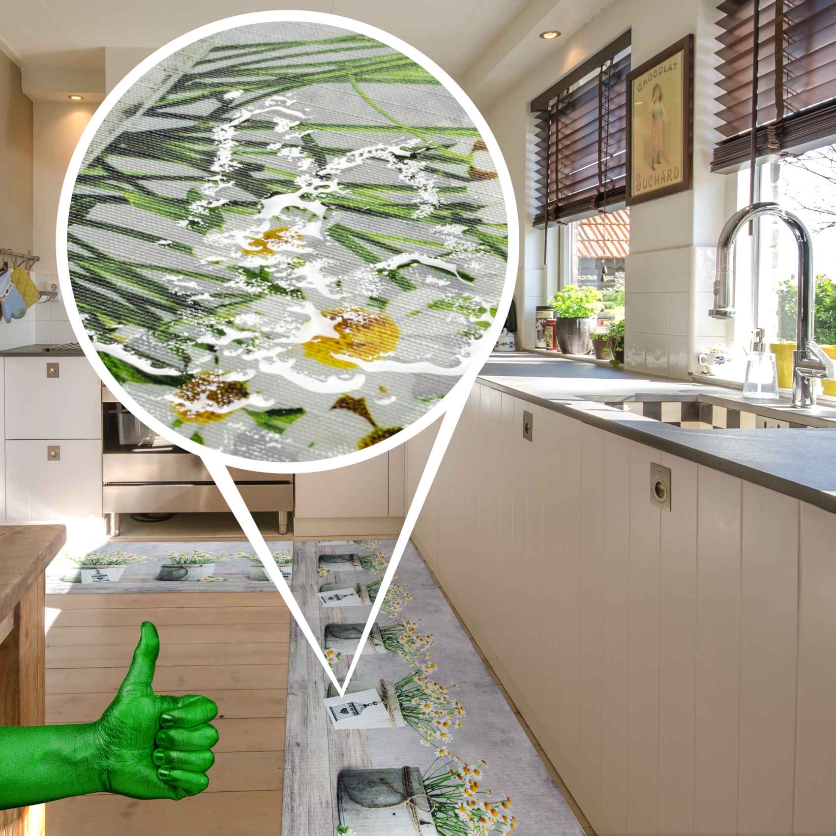 3431744_Product Küchenläufer Küchenteppich Läufer Flur Teppichläufer Sprinty Camomilla Grau 50cm Breit