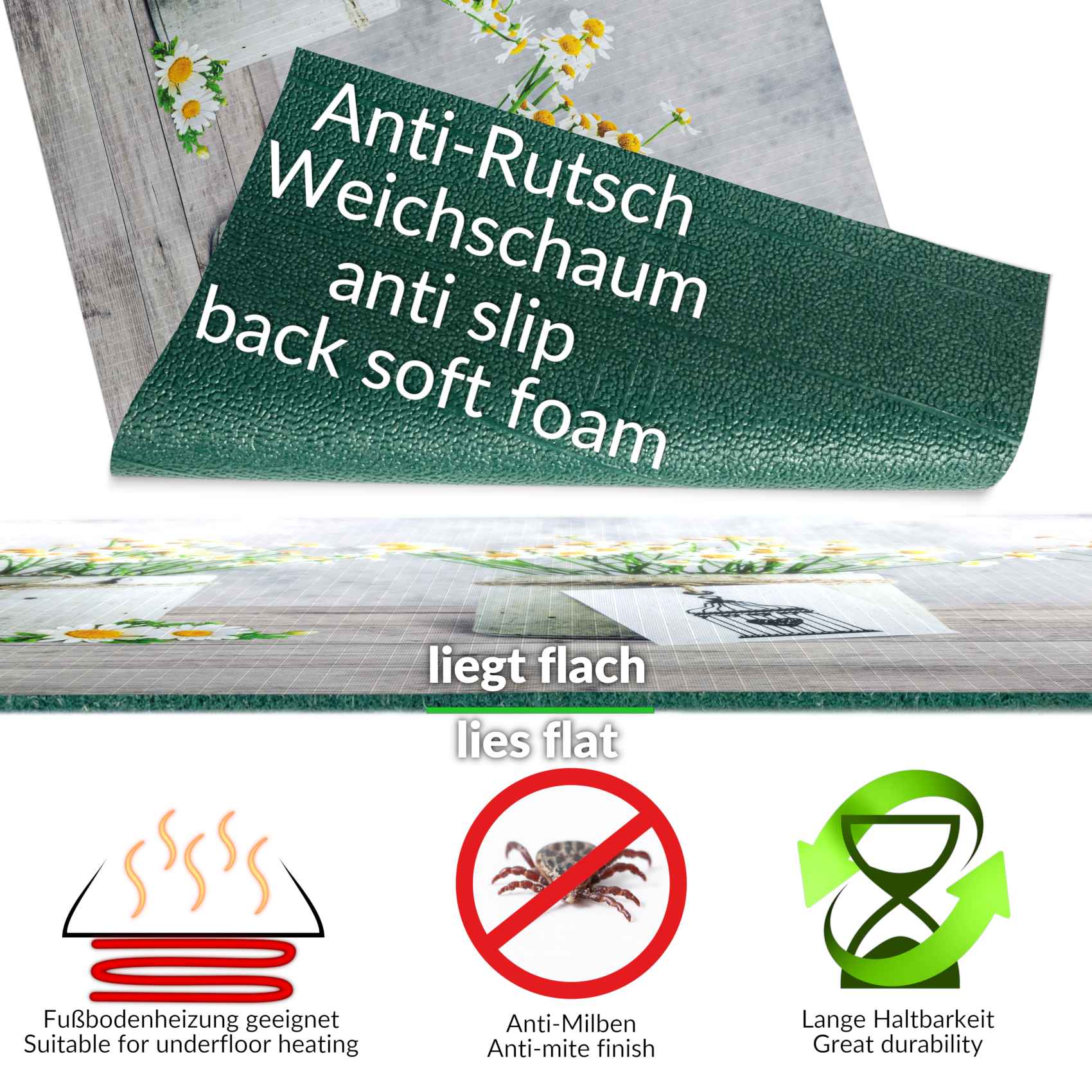 3431745_Product Küchenläufer Küchenteppich Läufer Flur Teppichläufer Sprinty Camomilla Grau 50cm Breit