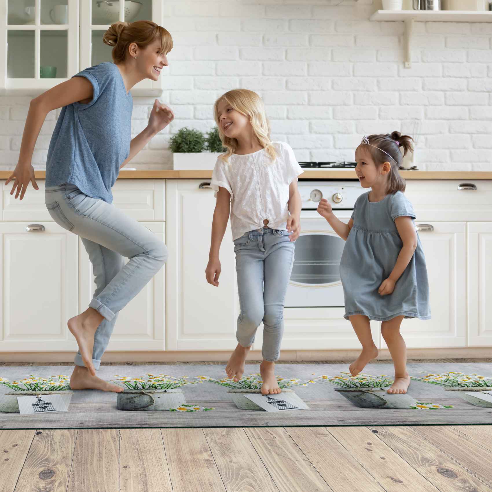 3431747_Product Küchenläufer Küchenteppich Läufer Flur Teppichläufer Sprinty Camomilla Grau 50cm Breit