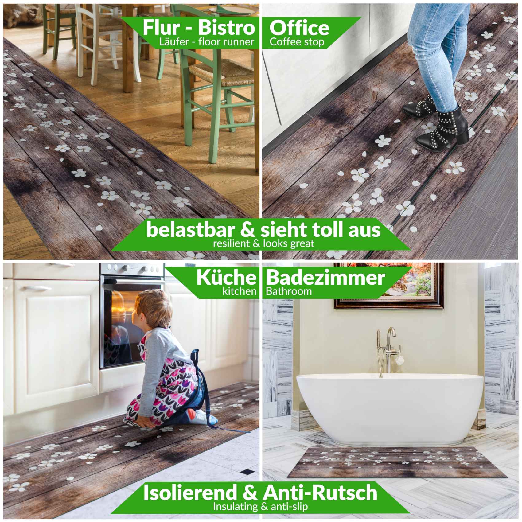 3431764_Product Küchenläufer Küchenteppich Läufer Flur Teppichläufer Sprinty Spring Braun 50cm Breit