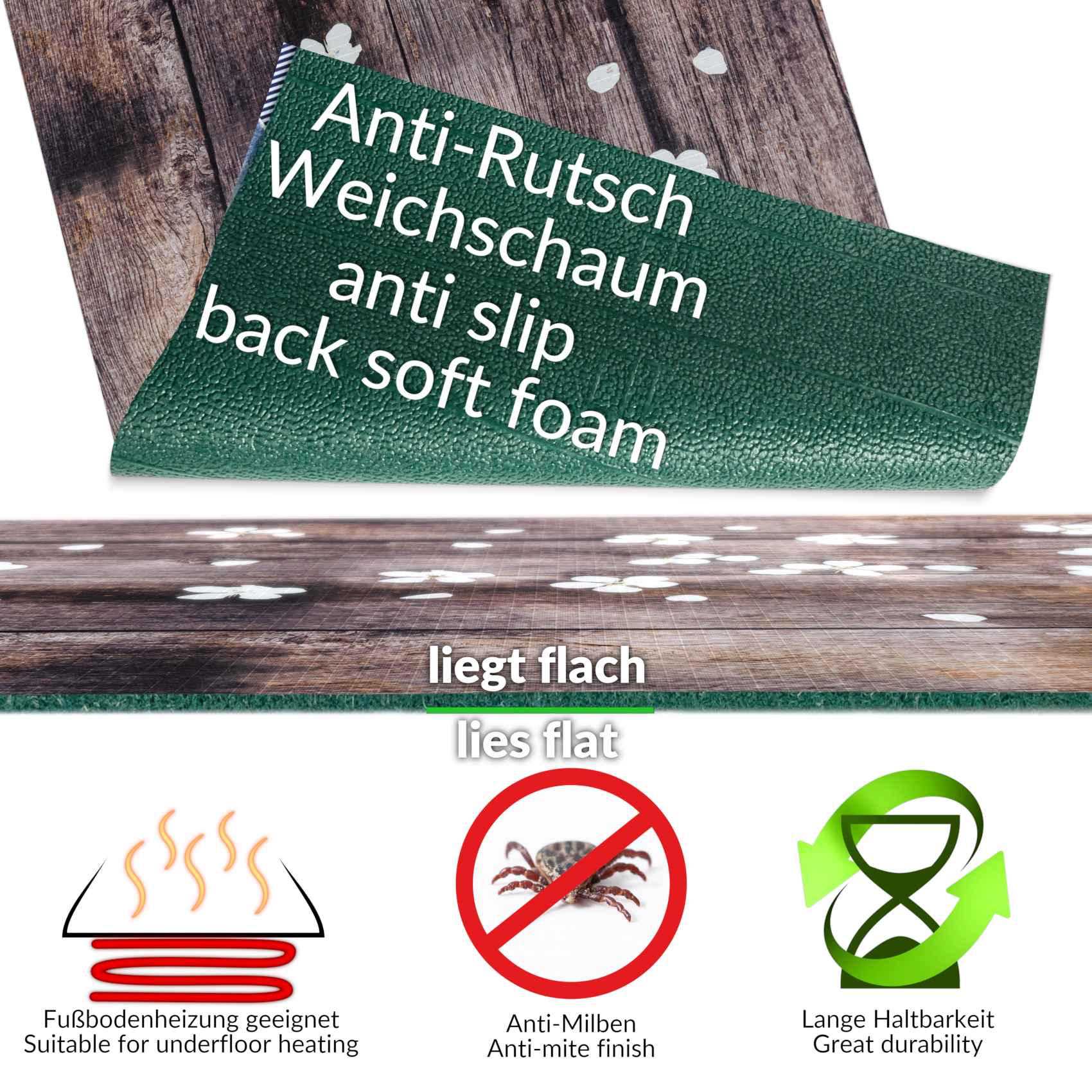 3431766_Product Küchenläufer Küchenteppich Läufer Flur Teppichläufer Sprinty Spring Braun 50cm Breit