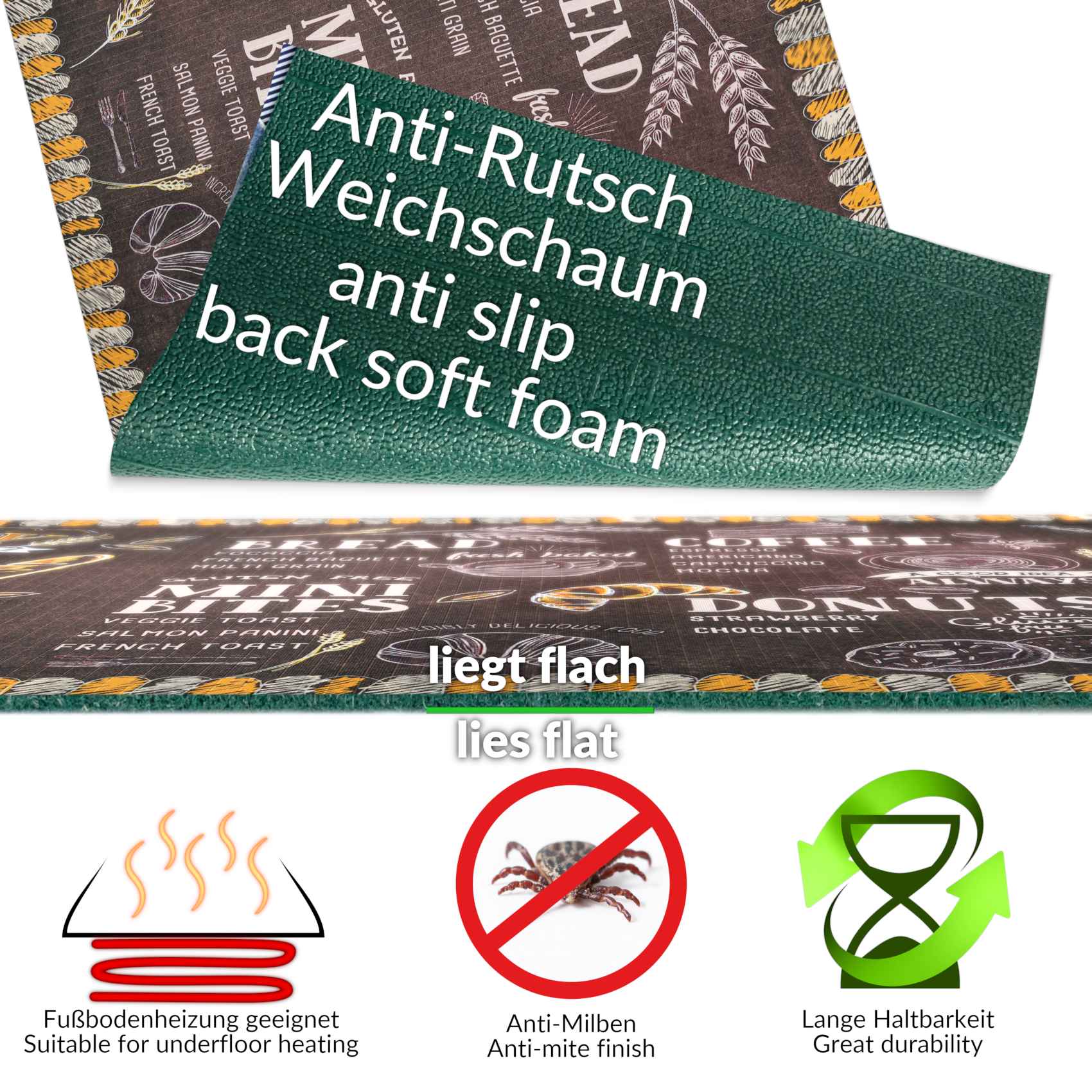3431787_Product Küchenläufer Küchenteppich Läufer Flur Teppichläufer Sprinty Bakery Mehrfarbig 50cm Breit