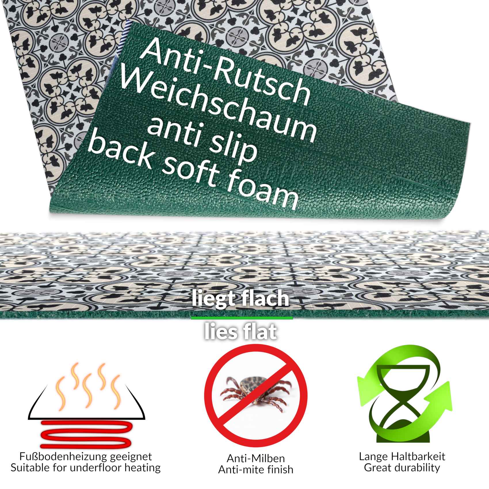 3431843_Product Küchenläufer Küchenteppich Läufer Flur Teppichläufer Sprinty Liberty Mehrfarbig 50cm Breit