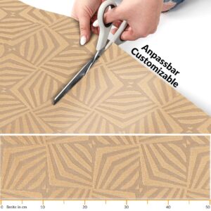 Teppichläufer Küchenteppich Flurläufer Küchenläufer Velours rutschfest waschbar Beige 50cm Breit