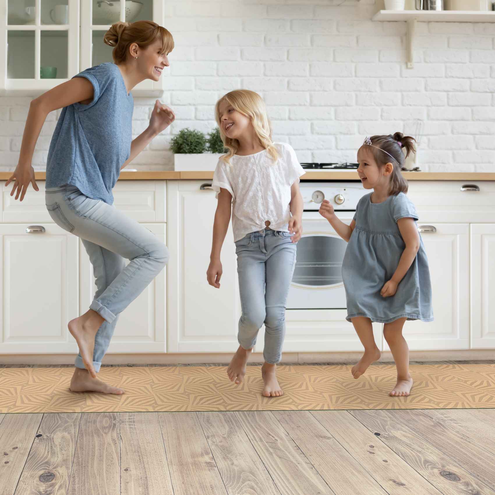 3431908_Product Teppichläufer Küchenteppich Flurläufer Küchenläufer Velours rutschfest waschbar Beige 50cm Breit