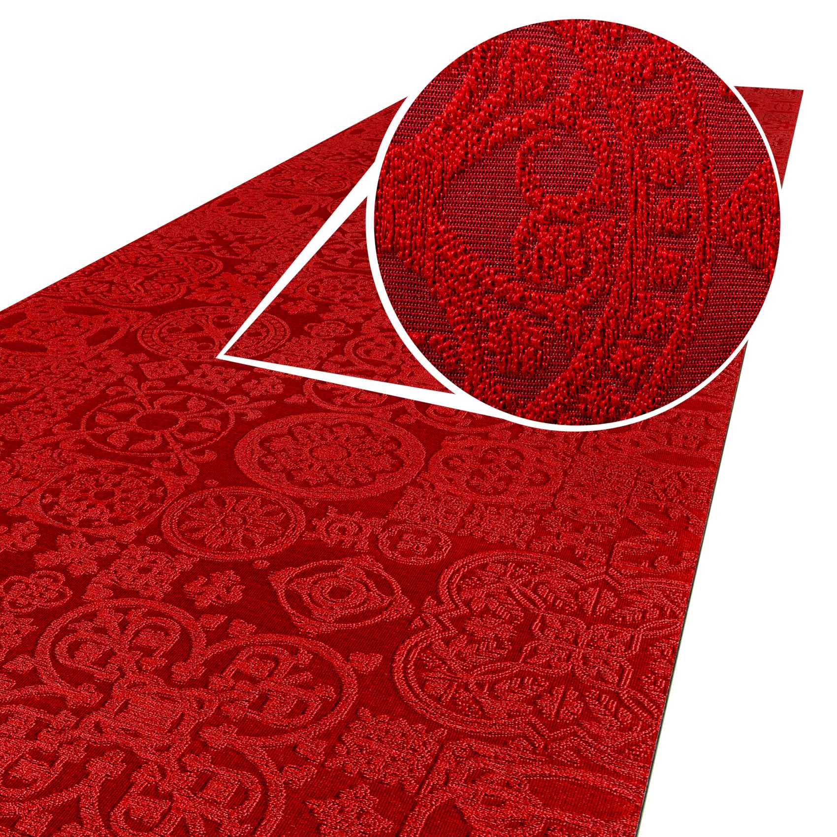 Teppichläufer Flurläufer Küchenläufer Velours waschbar rutschfest Jacquard Teppich Sisi Raku Rot 65cm Breit