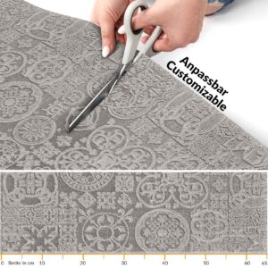 Teppichläufer Flurläufer Küchenläufer Velours Jacquard Teppich Sisi Raku Grau 65cm Breit