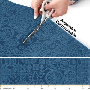 Teppichläufer Flurläufer Küchenläufer Velours Jacquard Teppich Sisi Raku Blau 65cm Breit