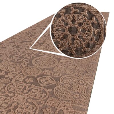 Teppichläufer Flurläufer Küchenläufer Velours waschbar rutschfest Jacquard Teppich Sisi Raku Braun 65cm Breit