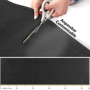 Teppichläufer Flur Läufer Küchenteppich Velours Küchenläufer Samt Velvet Schwarz 50cm Breit