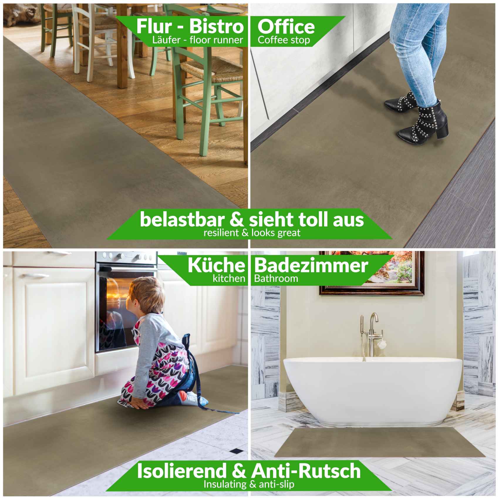 3432036_Product Teppichläufer Flur Läufer Küchenläufer Velours Flur Teppich Samt Braun 50cm Breit