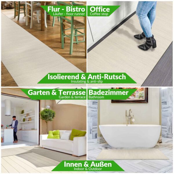 Outdoorteppich Teppichläufer Küchenläufer Rattan Tatami Flecht Gelb | 50cm Breit – 100x50cm
