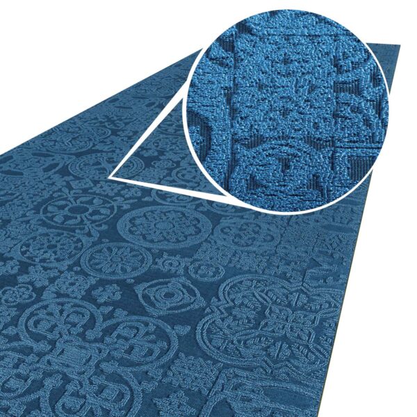 Teppichläufer Flurläufer Küchenläufer Velours Jacquard Teppich Sisi Raku Blau 65cm Breit – 100x67cm