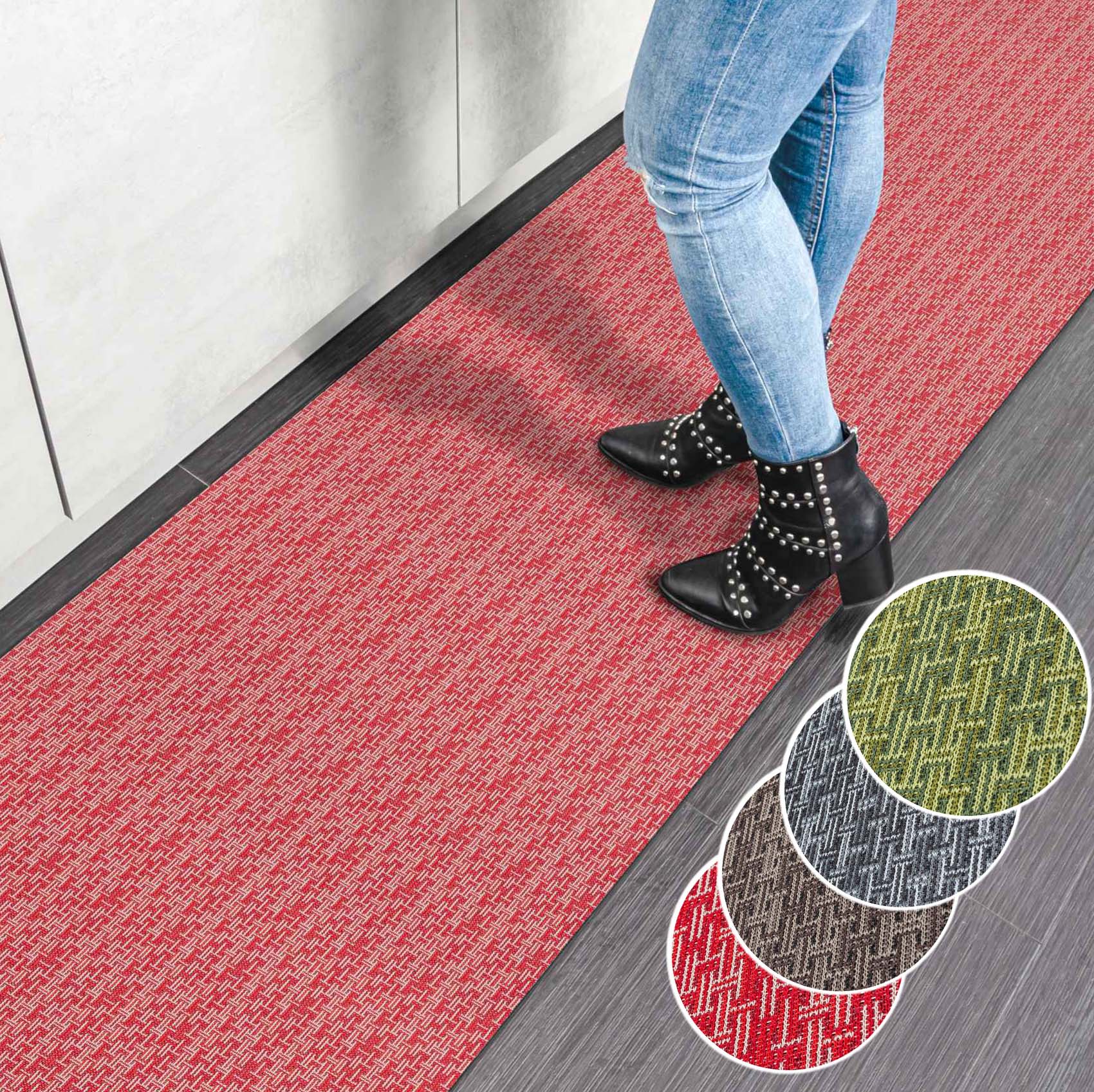 Küchenteppich Teppichläufer Läufer Flur waschbar Textil Itaca Breite 67cm