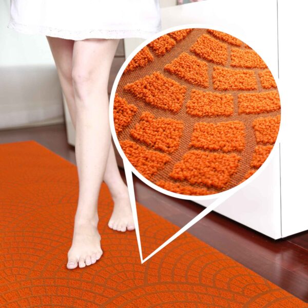 Teppichläufer Flur Läufer Küchenläufer Sauberlaufmatte Premium waschbar Davis Breite 67cm – Orange, 100x67cm