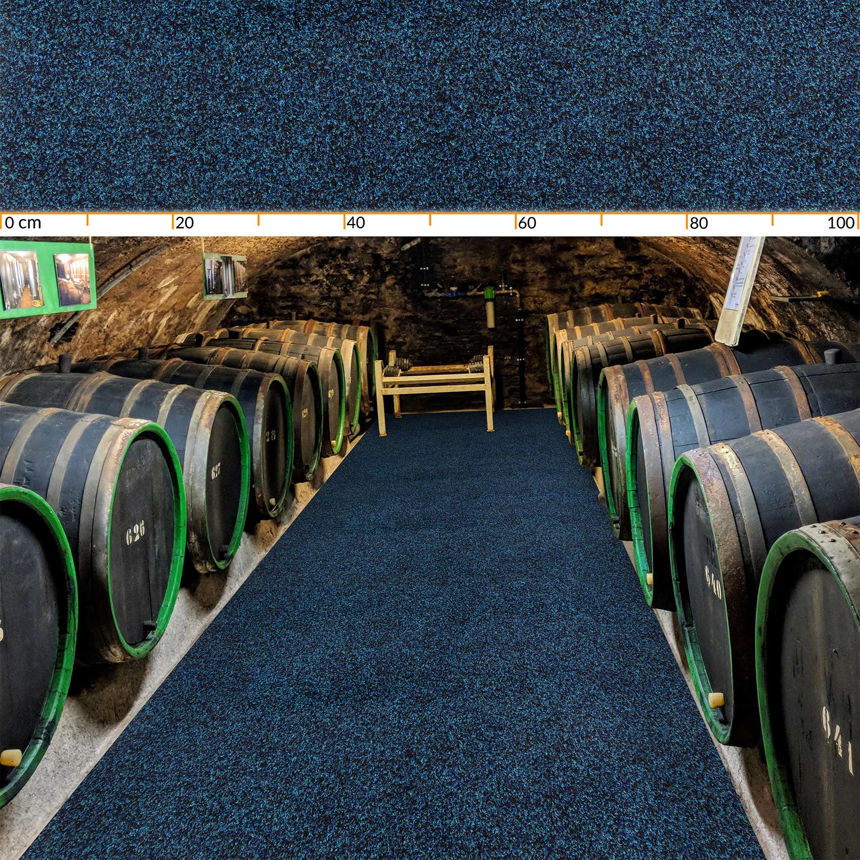 Schmutzfangteppich Sauberlaufmatte Schmutzfangmatte Flur Teppich Teppichläufer Läufer Flur POET Breite 100cm Blau