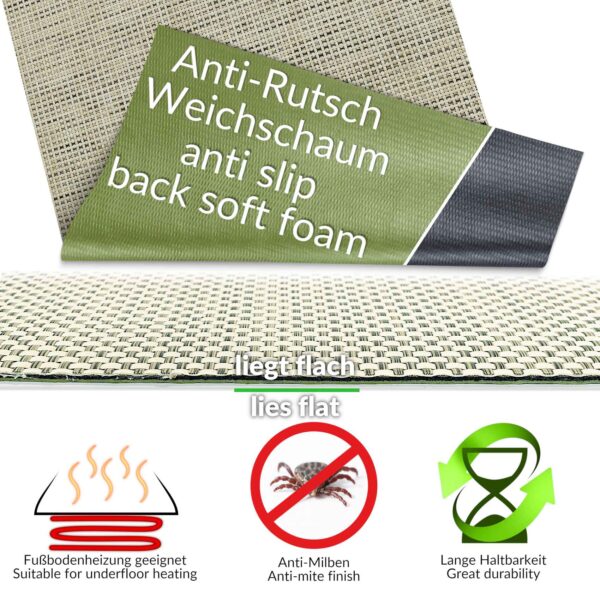 Outdoorteppich Teppichläufer Küchenläufer Rattan Tatami | 50/ 67/ 100 cm Breit