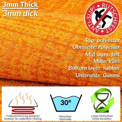 Teppichläufer Küchenläufer Läufer Küchenteppich Läufer Flur Velours rutschfest Anton